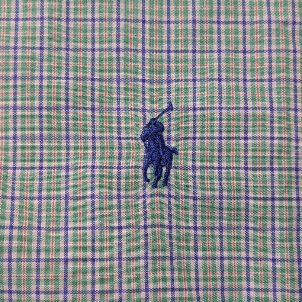 Polo Ralph Lauren Classic Fit Shirt Green Plaid Mens XXL Short Sleeve Button Up - Picture 13 of 14